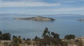 Along the road from San Pedro de Tiquina to Copacabana on the Titicaca lake, the largest highaltitude lake in the world 3808m Royalty Free Stock Photo